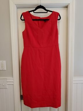 Ann Taylor Red Sleeveless Sheath Dress Size 10